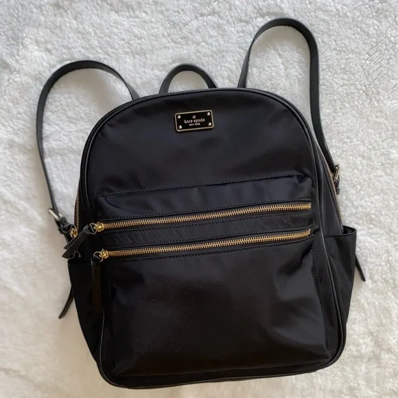Kate spade Bradley Road nylon backpack with gold accents Kate Spade Wilson Road Small Bradley Backpack Bag in Black  main image 2